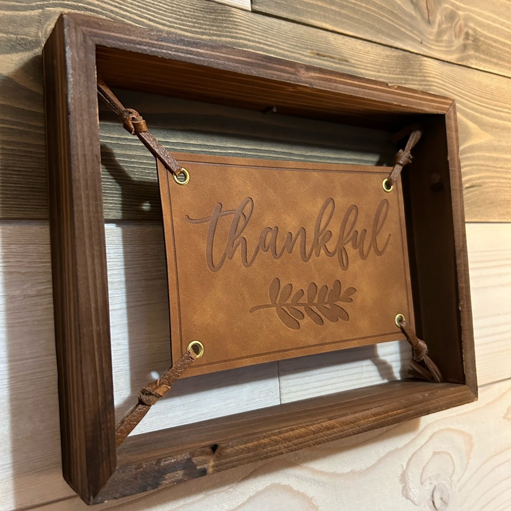 Thankful Themed ⚜️ Vegan Leather Embossed Decor